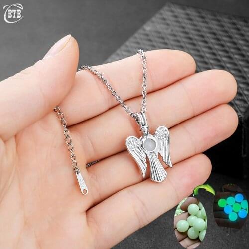 Vintage Eagle Pendant Glow In The Dark Silver Color Bee Horse Present Box Six Star For Women Night Luminous Necklace