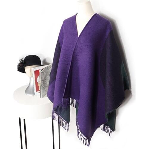 Winter Warm Lady Scarf Fashion Capes Oversized Shawls Wraps Cashmere Pashmina thick Women Ponchos Female Girl New Accessories