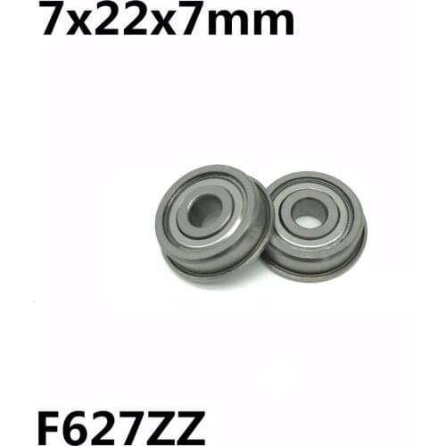 10Pcs F627ZZ 7x22x7 mm Flange Bearings Deep Groove Ball Bearing High Quality F627
