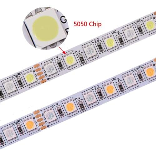 DC 12V / 24V SMD 5050 RGBW RGB/WW LED Strip light 60LEDs/M 96LEDs/M IP20 IP65 IP67 Waterproof LED Tape string lamp Ribbon 5m