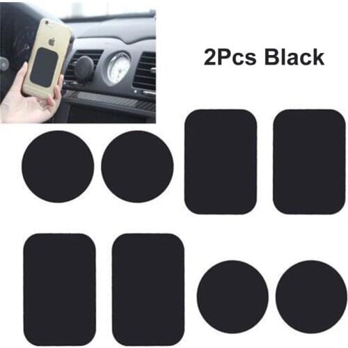 2pcs Black Metal Universal Plate disk iron sheet for Iphone samsung Round Square Magnet Magnetic Car mobile Phone Stand holder