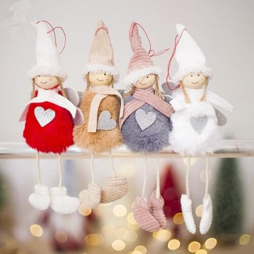 2pcs Cute Angel Plush Doll Christmas Decoration Pendant Creative Christmas Tree Ornaments Christmas Decoration For Home Navidad