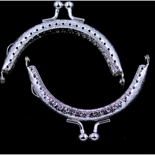 3PCS Silver Tone 8.5cm Arch Metal Coin Purse Frames Kiss Clasps Wallet Buckles Clip Clutch DIY Handbag Handle Crafts Accessories