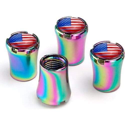 4pcs/Lot USA Flag Car Tire Valve Caps For Kia Rio K2 Ceed Sportage Soul Forte Wheel Tires Air Dust Waterproof Screw Airtight Cap