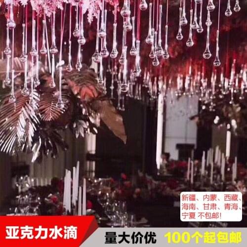 50Pcs Wedding props Ceiling Decoration Pendant Acrylic Drops Crystal Charm Hanging Wedding Decorations Clear Acrylic Hummingbird