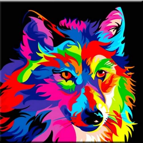 5d diamond painting Wolf, colorful animals, full square drill, diamond embroidery, full round, diamond mosaic, 3d wall sticker