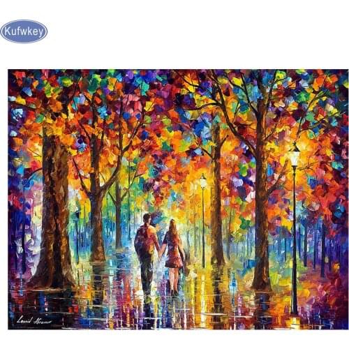 5D DIY Diamond Painting"Couples in the rain"full square Diamond embroidery love Cross Stitch Kits Picture of crystals home decor