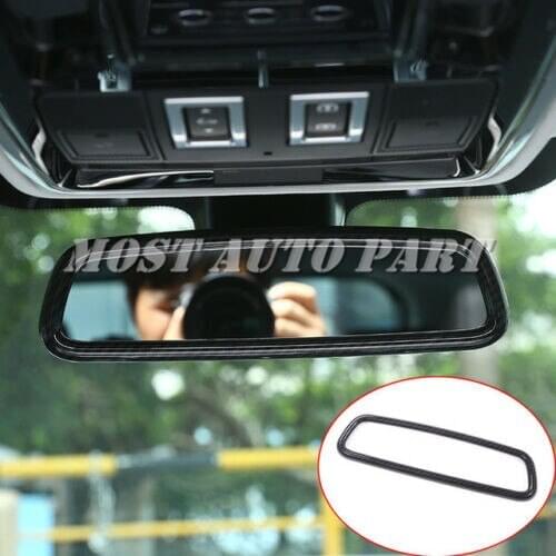 ABS Plastic Carbon Fiber Look Interior Rearview Mirror Frame Trim For Land Rover Range Rover Sport 2009-2017 1pcs Car Decoration