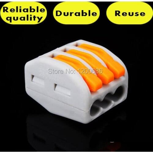 AC 250V 32A Fast Cable 3 Port Wire Connector Safe Terminal Block 50 Pcs
