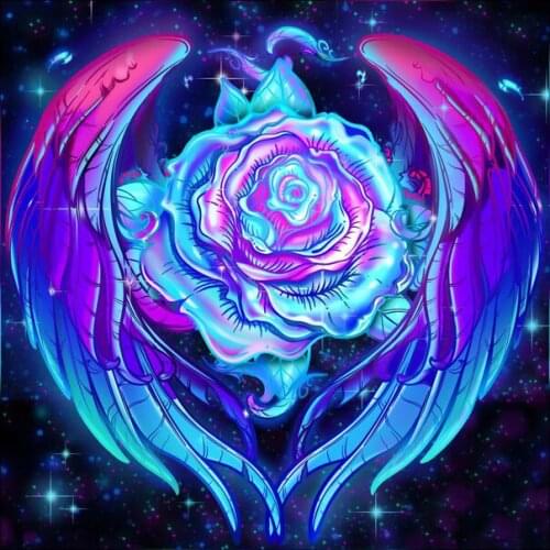 Embroidery diamond Diamond Painting Kits Flower AB Drill Poured Glue Scalloped Edge Home Decor Wall Art landscape DIY