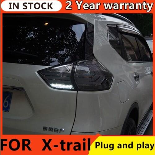 Car Styling for Nissan X-trail Tail Lights 2014-2017 New Rouge LED Tail Light Rear Lamp DRL+Brake+Park+Signal X-trail