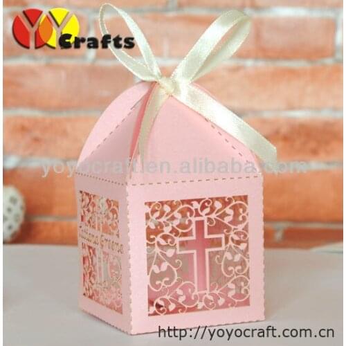 Free shipping hot sale paper laser cut wedding box various color free ribbon wedding sweet boxes