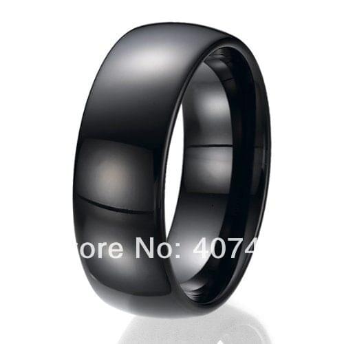 Free Shipping USA UK Canada Russia Brazil Hot Sales 8MM Black Domed Bridal Ring His /Her Mens Tungsten Carbide Wedding Ring