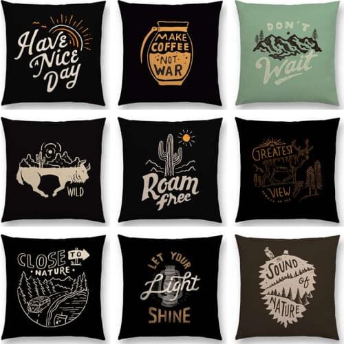 Great Nature Adventure Camp Explore Roam Freedom Hike Seek Wild Stormy Light Shine Cushion Cover Decor Sofa Throw Pillow Case
