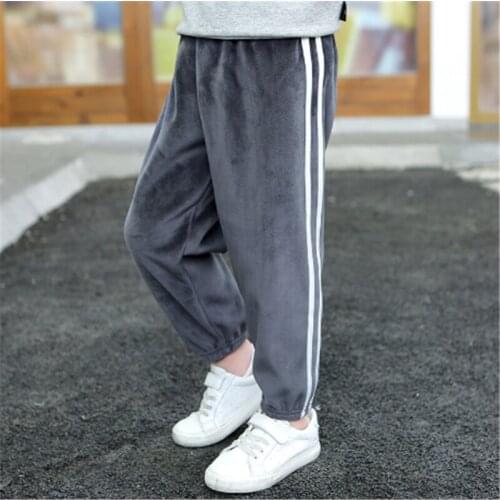 Boys Girls Pants Autumn Winter Children Casual Thick Velvet Long Trousers For Baby Kids Sports Warm Pants Toddler Clothes Outfit