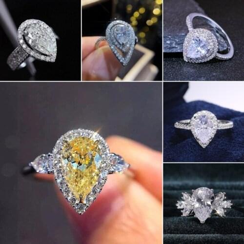 CAOSHI Luxury Silver Color Wedding Rings for Women Shine Cubic Zirconia Fashion Engagement Party Anniversary Jewelry Accessories