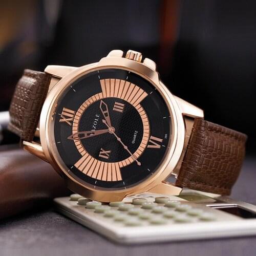 YAZOLE Mens Watches Top Brand Luxury Waterproof Quartz Gold Clock Male Leather Casual Wrist Watch Reloj Hombre Relogio Masculino