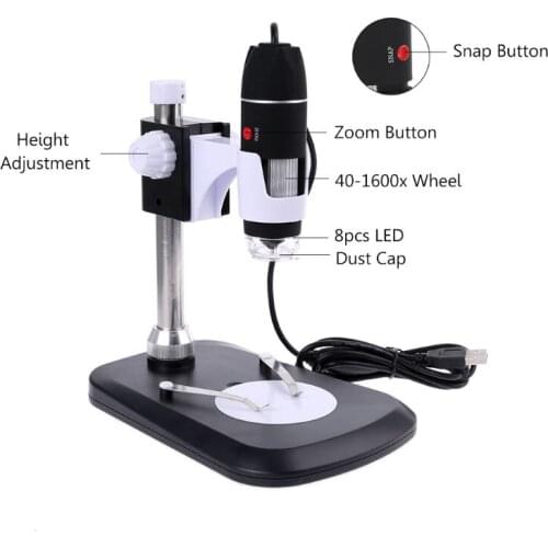 1600X Digital Microscope Endoscope with Stand USB 2.0 Magnification Portable D0AC