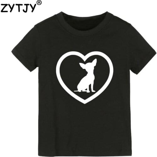 Chihuahua Heart Print Kids tshirt Boy Girl t shirt For Children Toddler Clothes Funny Top Tees Drop Ship Y-14
