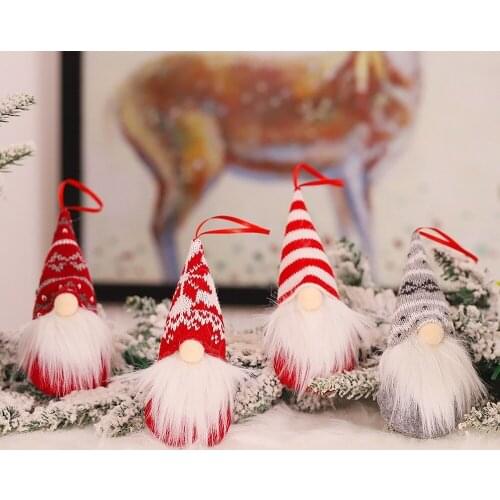 Gnome Santa Clause Long Leg Doll Christmas Tree Ornaments Pendant Creative Faceless Doll Christmas Decorations for Home Noel2021