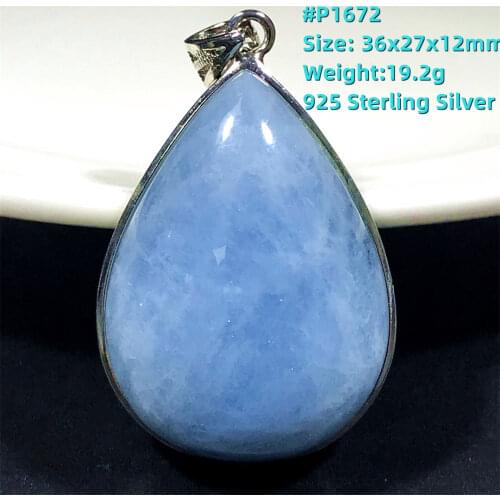 Top Natural Ocean Blue Aquamarine Pendant For Woman Lady Man 925 Silver Sterling Crystal Beads Rectangle Gemstone Jewelry AAAAA