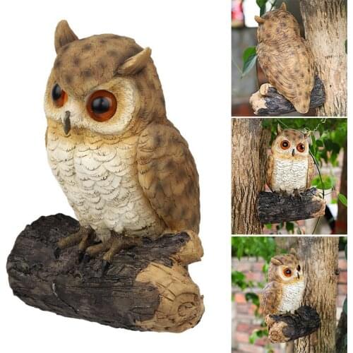 Cute Resin Owl Statue Simulation Animals Figurines Personalized Ornament for Home Garden Courtyard Decoration