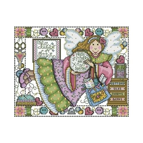 Joan Elliott_ handmade angel (2) Counted Cross Stitch 11CT 14CT 18CT Cross Stitch Kits Embroidery Needlework Sets