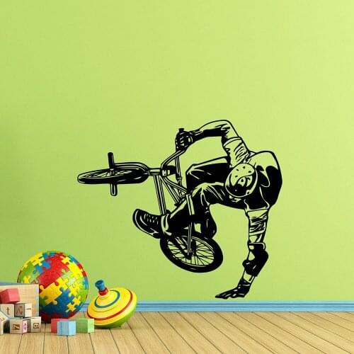 Bike Wall Decal Sign BMX Biker Gift Trick Gym Poster Extreme Sports Sticker Vinyl Inspirational Home Decoration Wallpaper X468