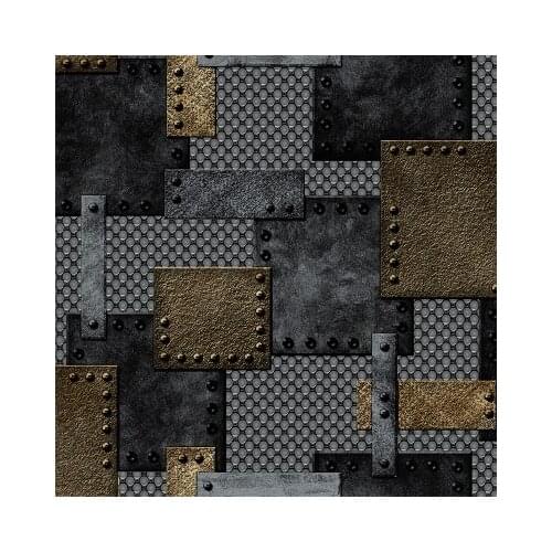 Metallic Rivet Industrial Wind Bar Restaurant Cafe Wall Paper Modern Personality Vintage Waterproof Wallpaper For Bedroom