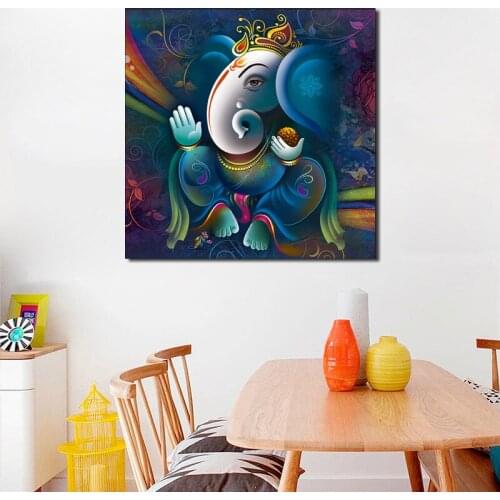 Lord Ganesha Wallpaper Canvas Painting Print Living Room Office Home Decor Modern Wall Art Oil Painting Poster Salon Pictures