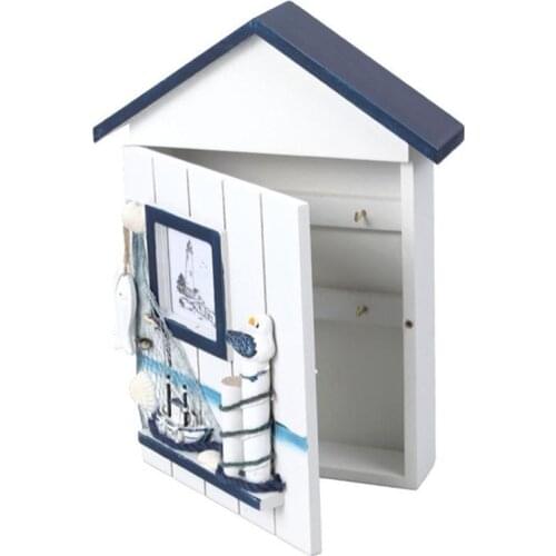 Big deal Mediterranean House Key Storage Holder Case Wall Mounted Wooden Storage Box