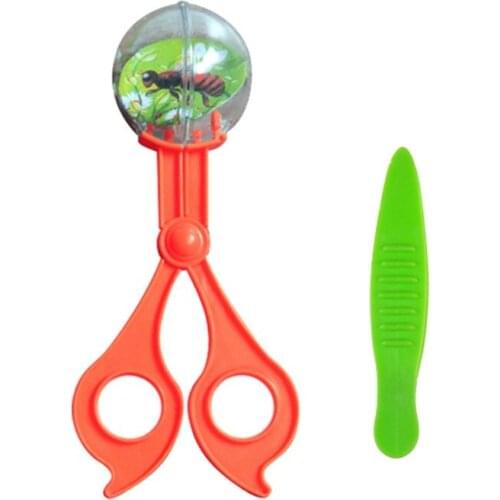 Plastic Nature Exploration Toy Kit for Kids Plant Insect Study Tool - Plastic Scissor Clamp & Tweezers
