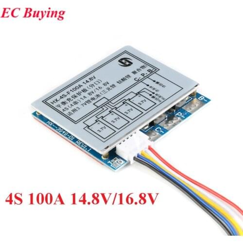 4S 100A 14.8V/16.8V Li-ion Lithium 18650 Battery BMS PCM Protection Board with Overcharge and Over Discharge Protection