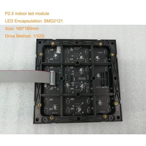 Full color 64*64 pixel led module indoor 160x160mm P2.5 led matrix 32S SMD2121 led display module taxi led panel HUB75 led sign