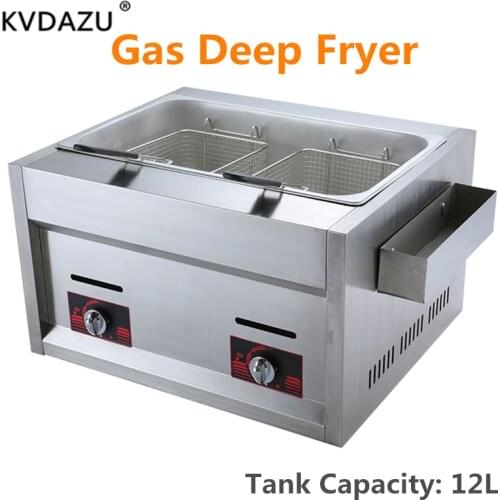 Commercial Gas Fryer single Tank Gas Frying Machine Energy Saving Fryer Stainless Steel chicken French Fries Machine cooker