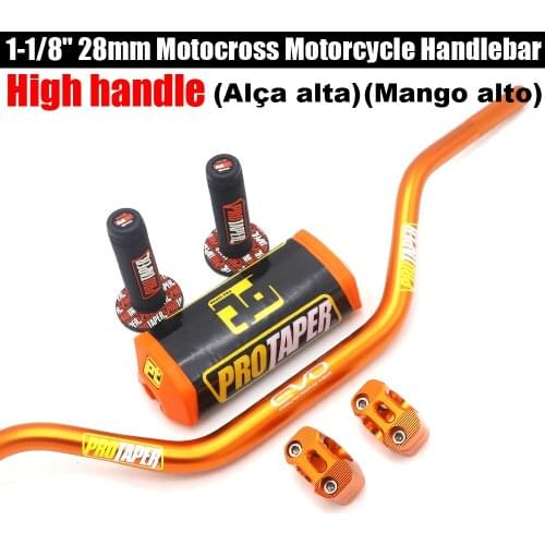 28MM High Motorcycle Handlebars Fat Bars+ Grips Protaper Bar Pad For Dirt Bike SUZUKI DRZ400 RMZ450 RMZ250