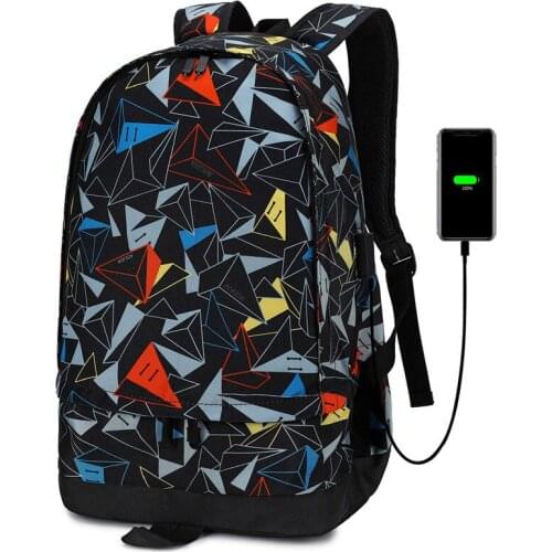 Large Capacity Fashion Backpack School Student Water Repellen Oxford Men Backpack USB Charging Travel Laptop Bag Escolar Mochila
