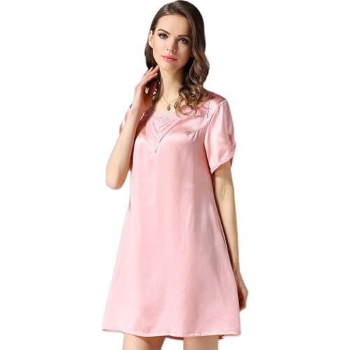 S55118A Wholesale 2017 New Fashion brand Women Dress Autumn Spring and Summer Dress 100% Silk Nightgown