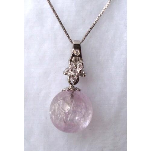 Natural Kunzite Spherical Pendants Suitable for Women Jewelry Accessories Weddings Parties Birthday Gift