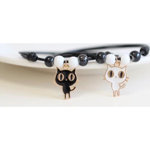 Cute little fresh dripping oil alloy cat bracelet couple simple student small gift jewelry 0c1#2576