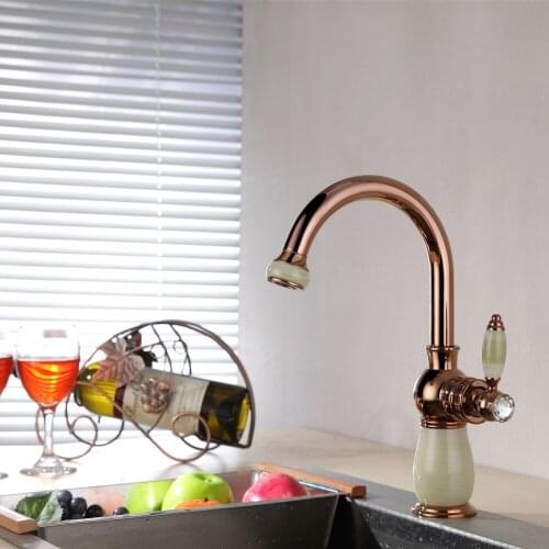 Basin Brass Faucets Bathroom Sink Mixer Deck Faucet Rotate Single Handle Hot And Cold Water Mixer Taps Crane Tap Marble Stone