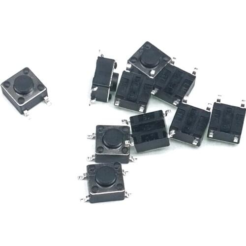 50 pieces/lot 6*6*4.3mm 4 PIN Tactile Tact Push Button Micro Switch Direct Plug-in Self-reset Top SMT Environmental protection