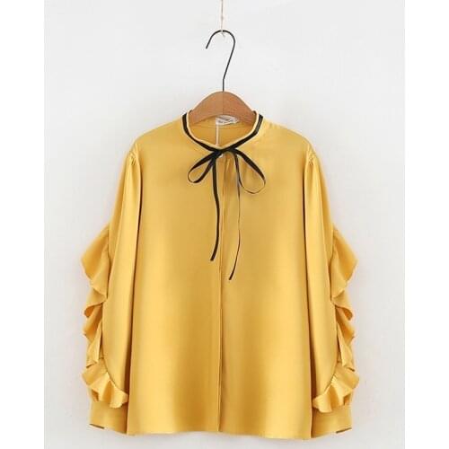 Plus Size Womens Spring New Blouse XL-3XL Solid Elegant Blusas Oversized Tops