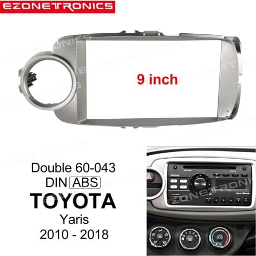 1-2Din Car DVD Frame Audio Fitting Adaptor Dash Trim Kits Facia Panel 9inch For Toyota Yaris 2010-2018 Double Din Radio Player