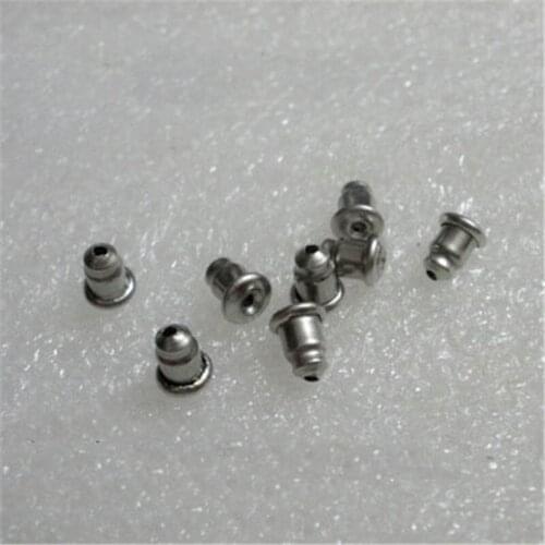 ACLOVEX 100pcs Stainless Steel Ear Earring Back Earring Stopper Findings Plugs Blocked Earrings Accessories Diy Jewelry Making