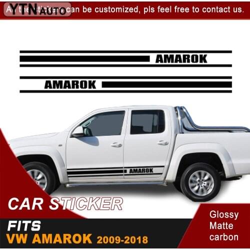2 Pieces Car Decals For VW Amarok 2009-2018 Racing Stripes Car Stickers Pick Up Trunk Decor Sticker Auto Door Side Vinyl Decals