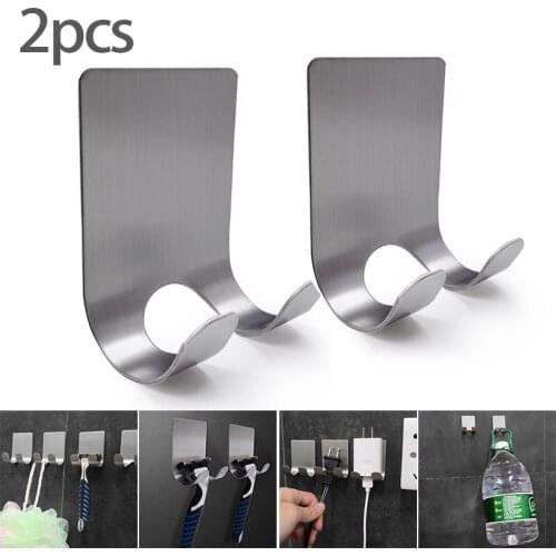 2 Pcs 304 Stainless Steel Razor Holder Socket Hook Men Shaving Shaver Holder Shelf Wall Mounted Home Bathroom Storage Rack