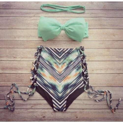 2017 Women Two-Pieces Swimsuit Female Swimwear Sexy Brazilan Mayo Swimming Suits Solid Women Beachwear Bathing Suit K100-CGR1