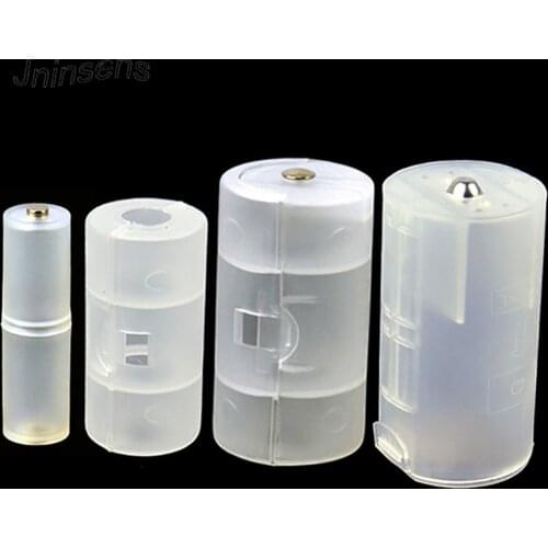 4pcs/set Cell Battery Adaptor Holder Case Converter Switcher AA to D Batteries Adapter AA to C Battery Box AAA to AA Size