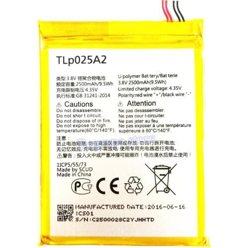 2500mAh Battery For Alcatel One Touch Scribe Easy OT-8000D 8000E/ Pop 2 5" OT 7043 (5) Premium 7044X / Pop C9 7047D Mobile Phone